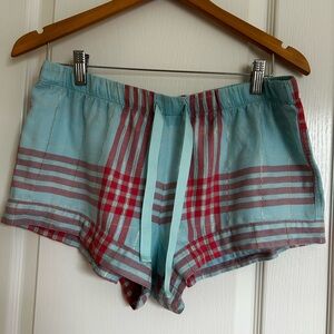 Victoria's Secret Striped Lounge Shorts in Blue and Red